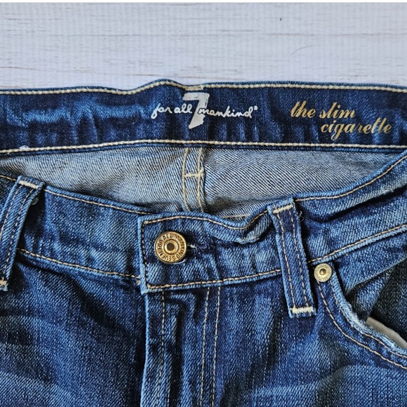 7 For All Mankind Dark Blue Skinny Jeans - Picture 2 of 7